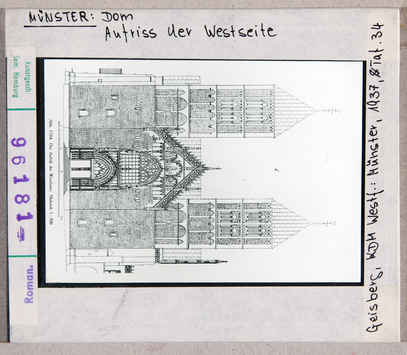 Vorschaubild Münster: Dom, Aufriss der Westseite 